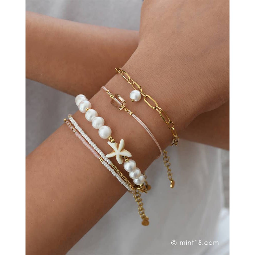 Bracciale a catena di perle d'acqua dolce