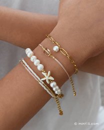 Bracciale a catena di perle d'acqua dolce