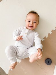 White ribbed romper