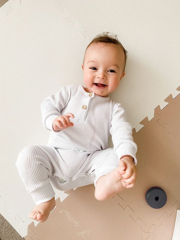White ribbed romper