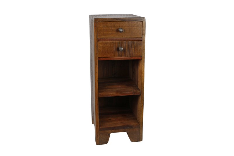 3R skab 2 skuffer 2 hylder naturtræ 27x36x70cm