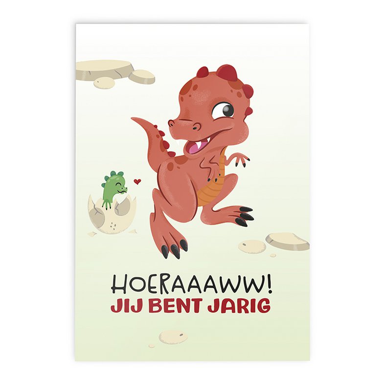 Cartes de vœux Dinosaure Félicitations Dino Girls // Set 3 Pièces