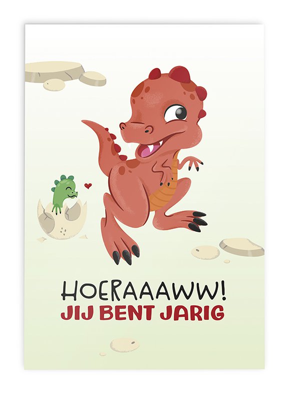 Biglietti d'auguri Dinosauro Congratulazioni Dino Girls // Set 3 pezzi