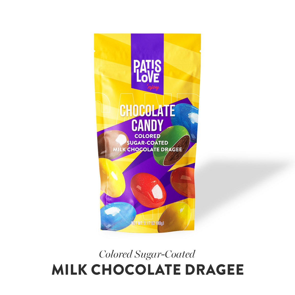 Milk Chocolate Dragee – Colored Sugar-Coated Milk Chocolate Dragee