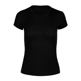 Camiseta de manga corta Merino 160 para mujer, color negro