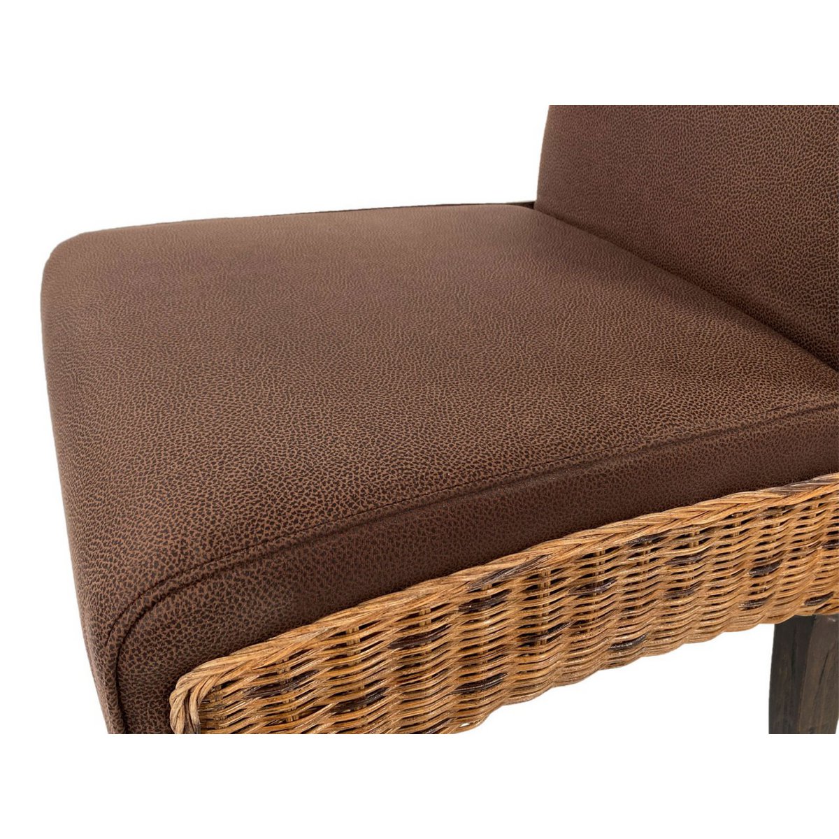 Rattan chair dining room bilbao with handle brown