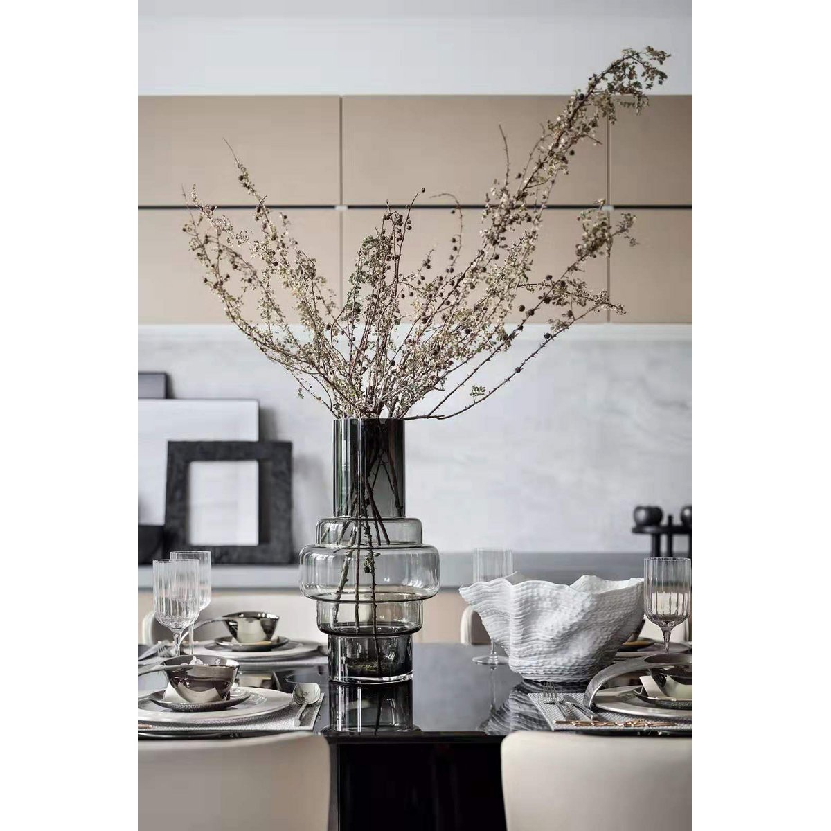 vaso in vetro spesso stile retrò XXL, serie: TYLER 46GR, vetro di lusso spesso 9 mm