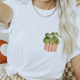 Camiseta Planta Pilea - ALGODÓN ORGÁNICO Planta de interior Camiseta Planta en maceta
