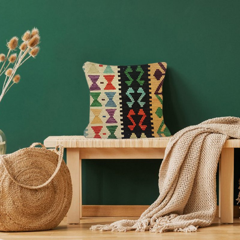 Funda de Cojín Kilim Tejido a Mano Liquen