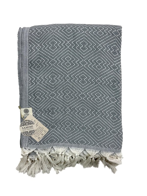 Serviette de plage surdimensionnée en coton ATOM XXL – 200x250 cm – Couverture de pique-nique – Gris