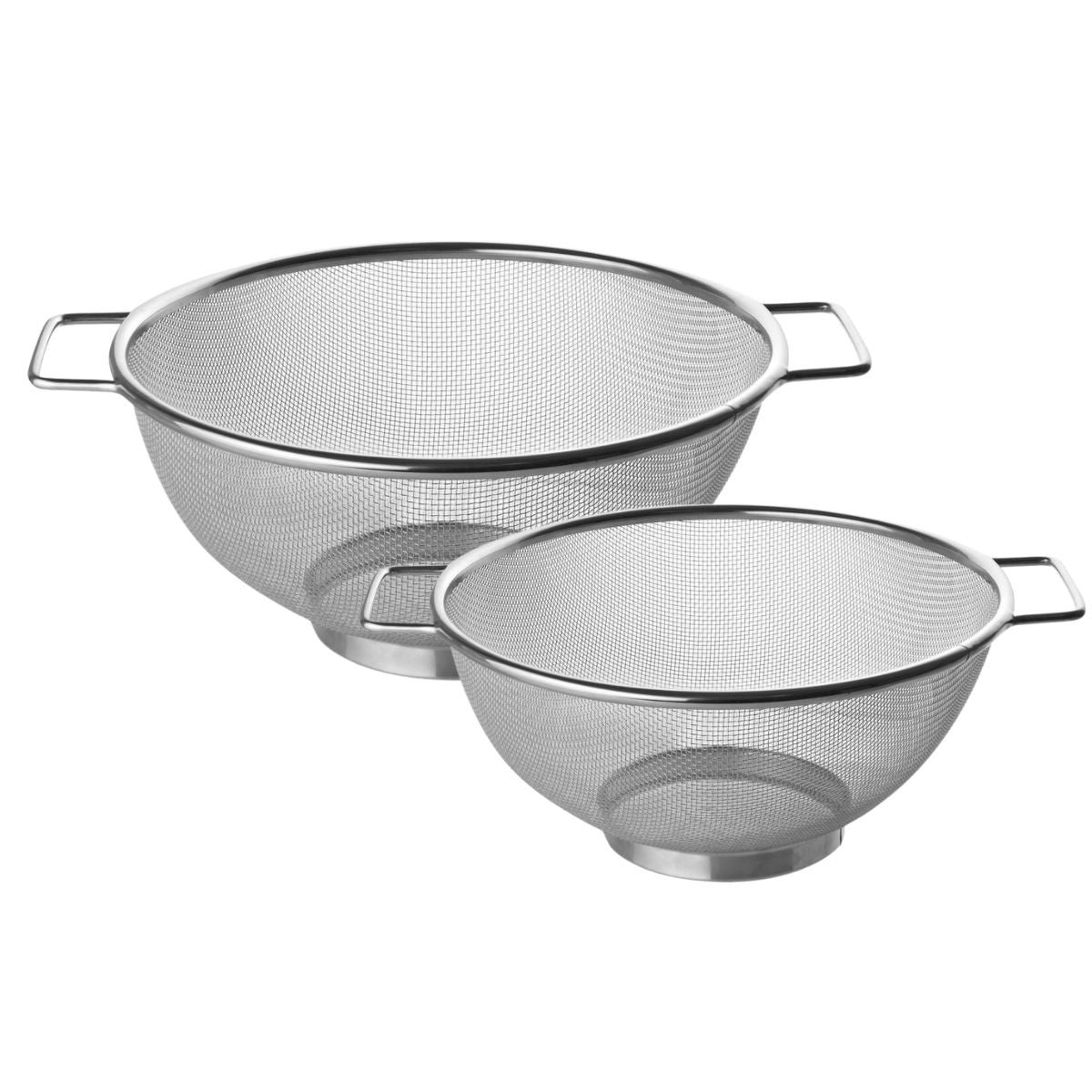 Set van 2 roestvrijstalen vergieten 20 cm en 26 cm Fackelmann