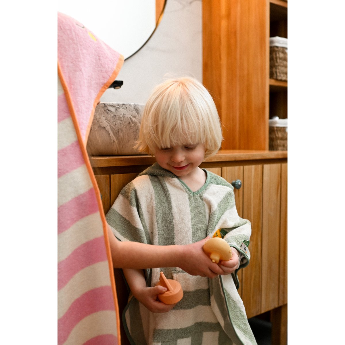 Terry Cotton Kid Hooded Towel Mandy Mandarine