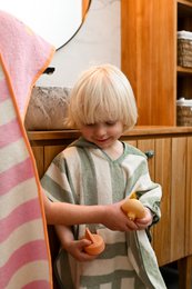Asciugamano con cappuccio in spugna di cotone per bambini Mandy Mandarine