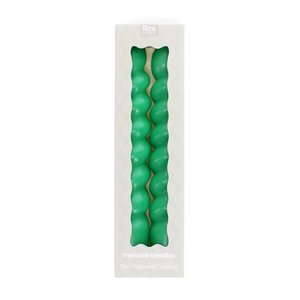 Twisted candles (pack of 2) - Dark green