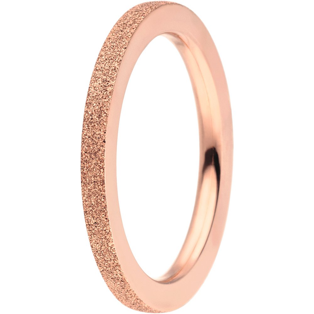 Anneau de prise à l'intérieur de 2 mm en acier rose plaqué diamant