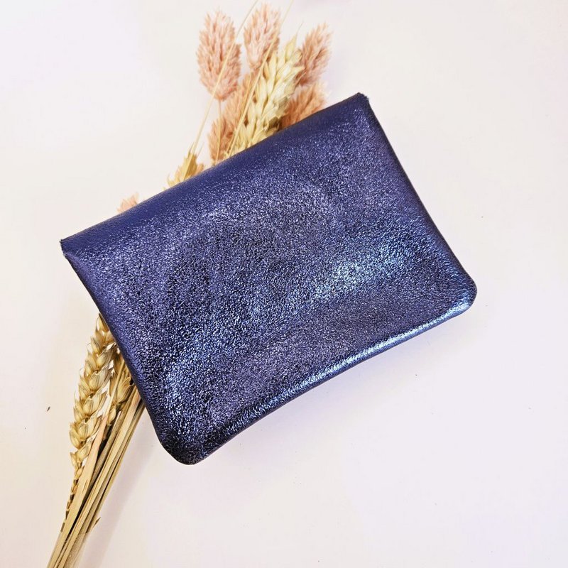 Mini cartera metalizada azul oscuro