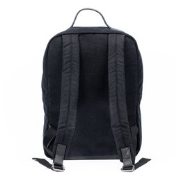 K0023AB | Notebook Backpack in Canvas/Genuine Leather, full grain, flywheel - Color Black. Antiqued Nickel Accessories, Zip Closure. Dimensions: 29 x 40 x15 cm. Packaging: Tnt bag