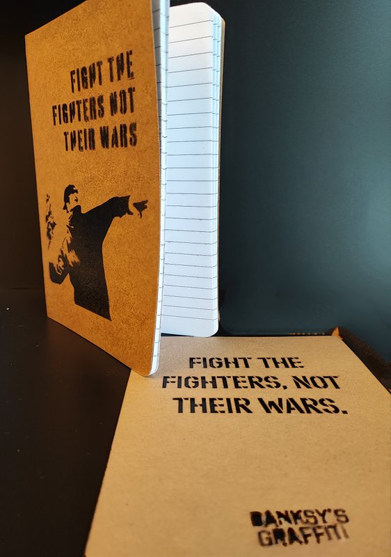 Banksy A5 Street Journal + Stencil - Fight the Fighters