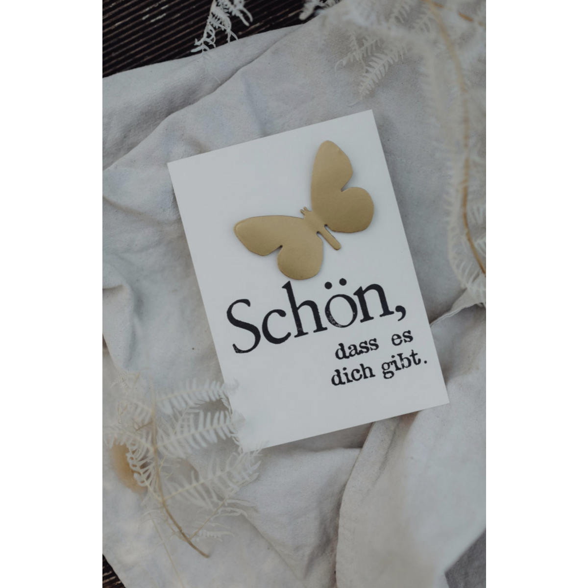 Gestempelde ansichtkaart "Schön dass es dich gibt"