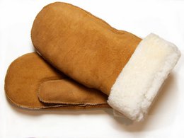 Dwustronna rękawica Lammy Mitten w kolorze brązowym