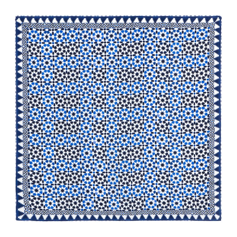 Blue Silk Square Scarf Sabika