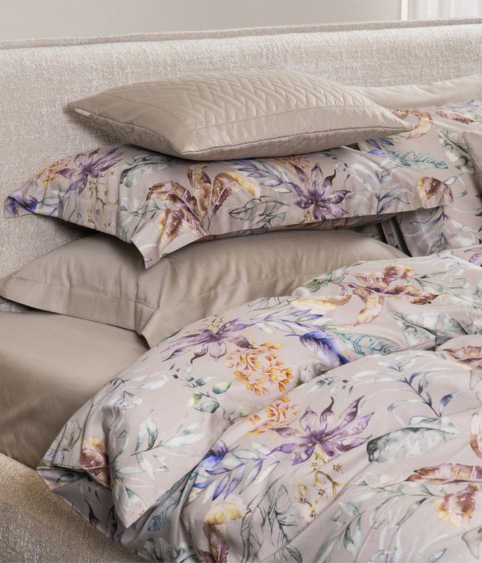 Completo biancheria da letto in rasatello Flora Costera Almond