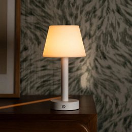Zoë Witte Houten Oplaadbare Tafellamp