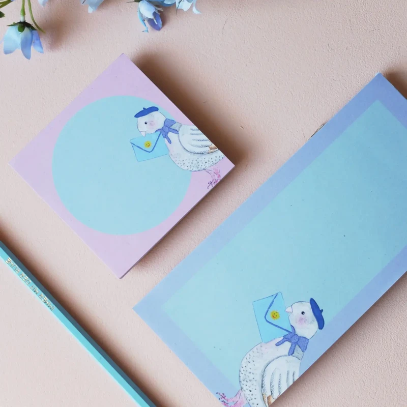 Notepad 10x20cm carrier pigeon