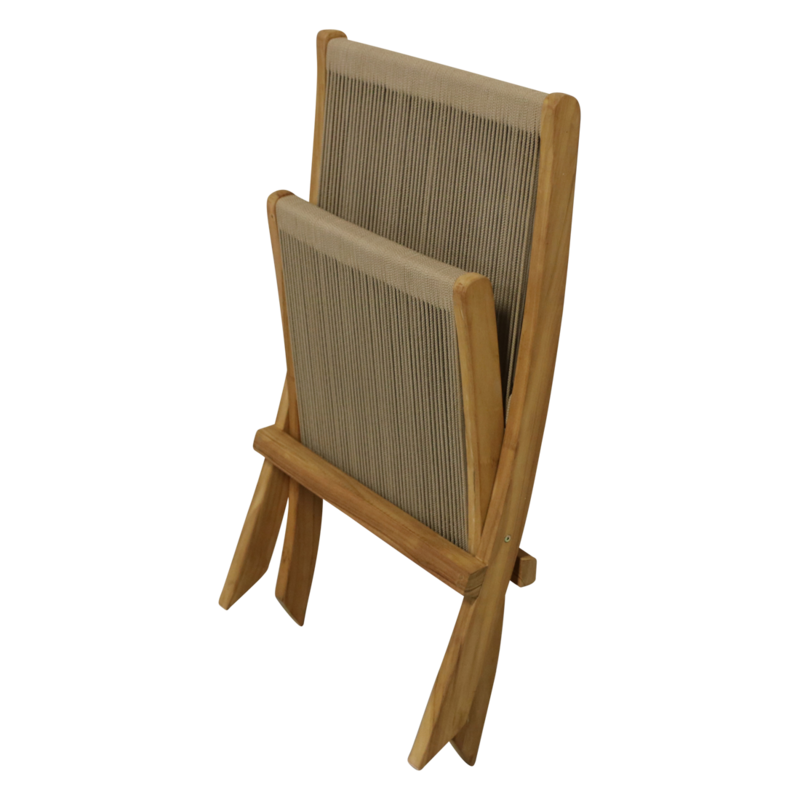 Reb folde loungestol naturlig