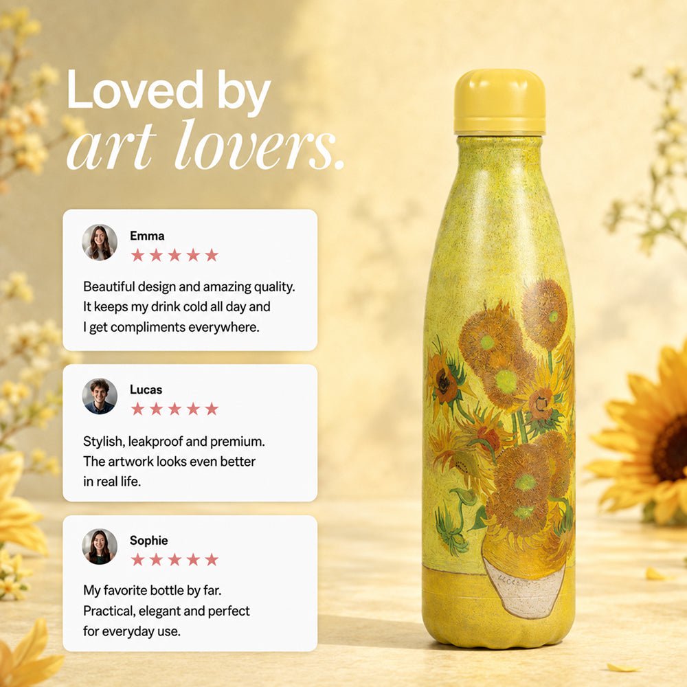 IZY Thermos Bottle - Sunflowers - Van Gogh - 500ML To-Go Insulated Water Bottles
