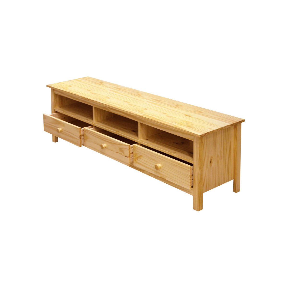 TV lowboard with 3 drawers and 3 open compartments
