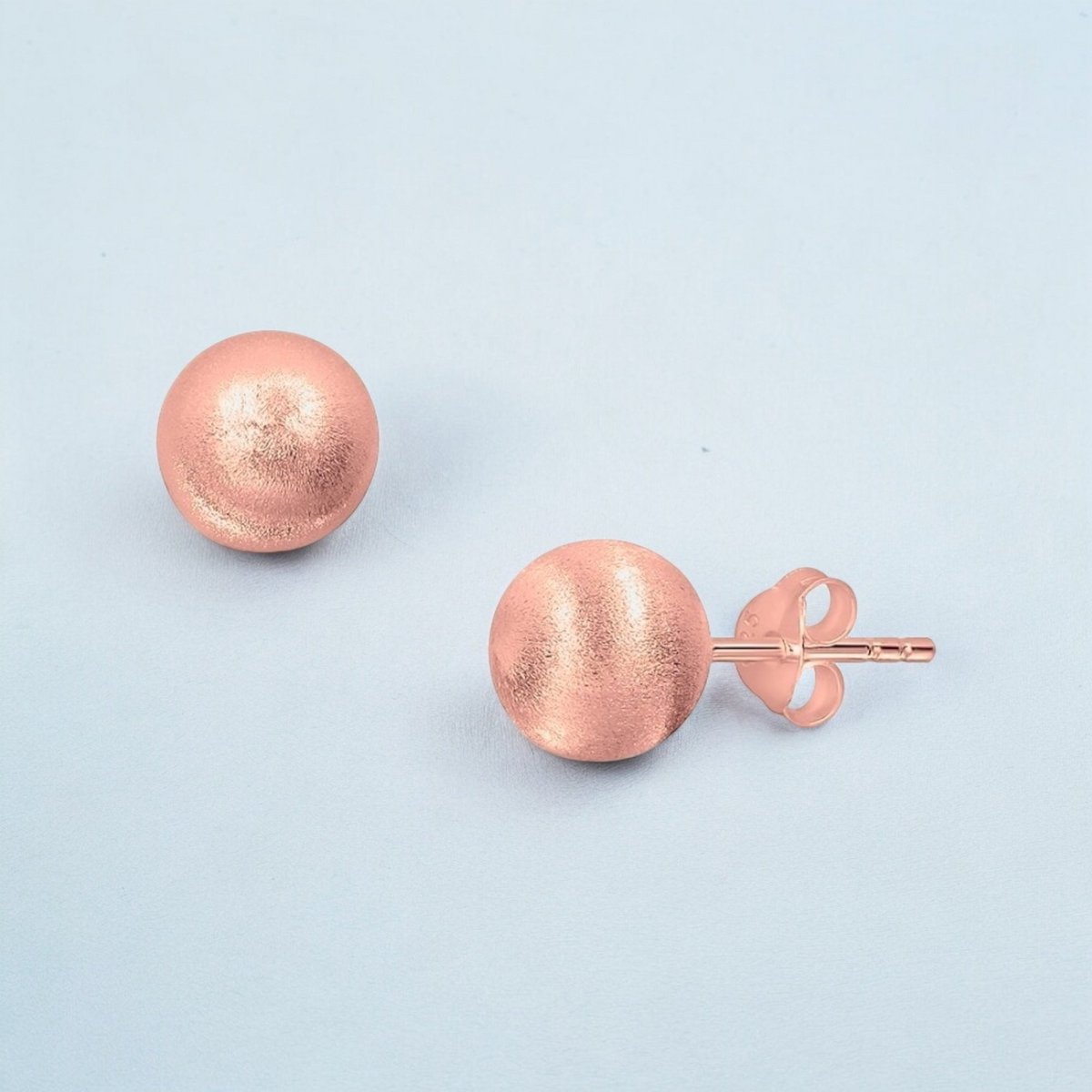 Boucles d'oreilles à tige boule classique 6 mm - Plaqué or rose 18 carats, argent sterling 925 - OHR925-157