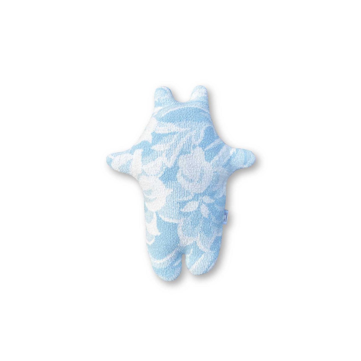 Nilpferd-Kuscheltier - Vintage-Wolldecke - Blaue Blumen