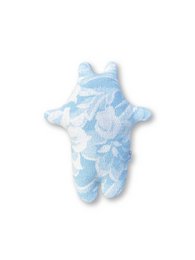 Peluche ippopotamo - Coperta di lana vintage - Fiori blu