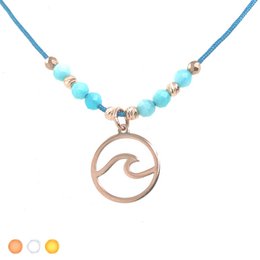 Anklet wave ædelsten 925 sølv