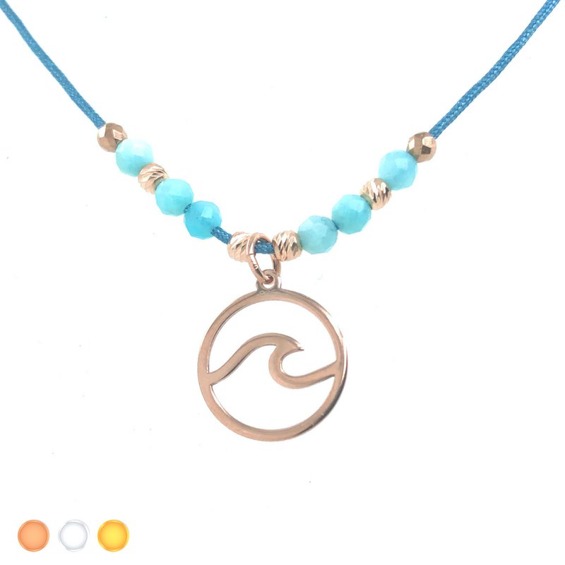 Anklet wave ædelsten 925 sølv