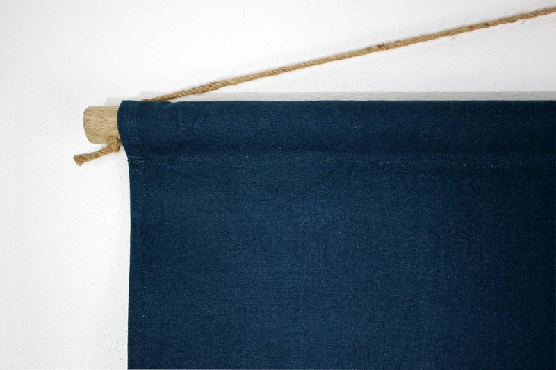 Vægophæng bølge- og kranstof 90x130 cm blåt bomuld
