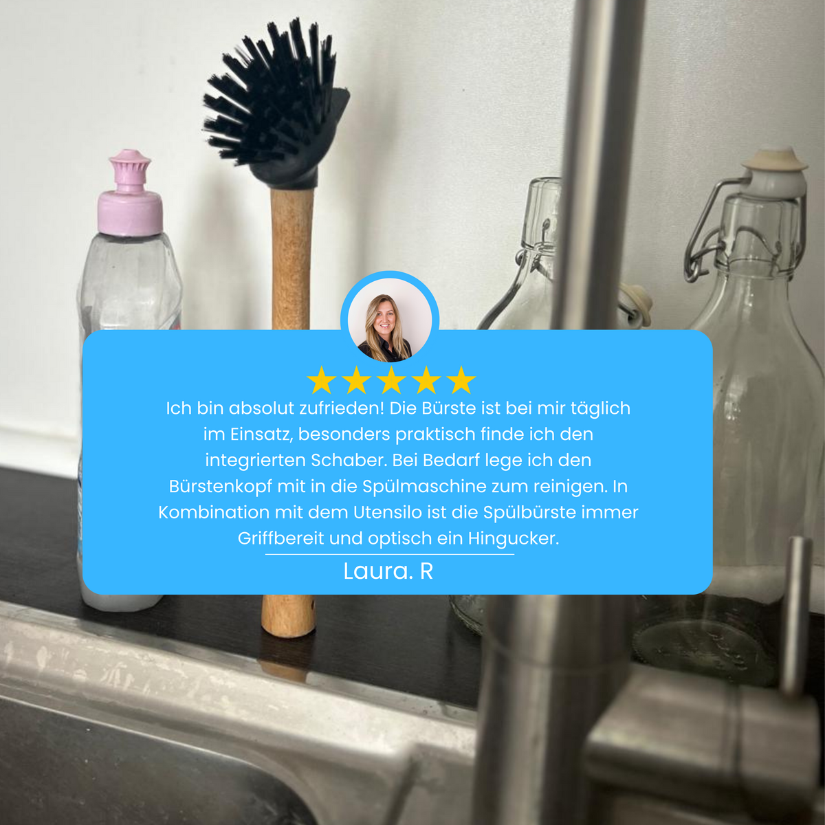 Set risparmio: spazzola per lavastoviglie DISHA + testina di ricambio