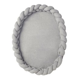 Grey braided cot bumper