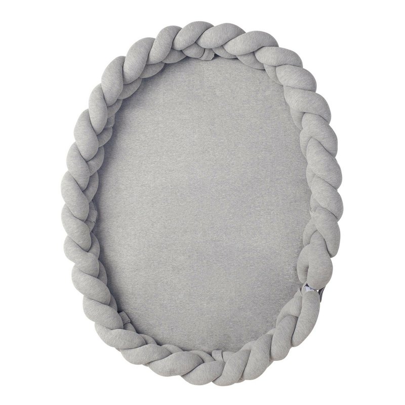 Grey braided cot bumper