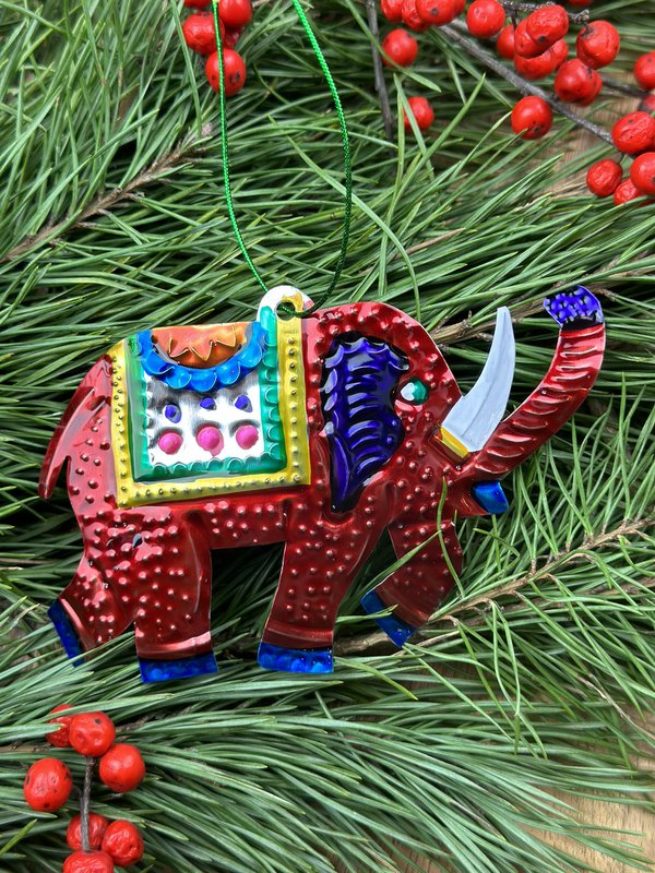 Elefant – Ornament aus Weißblech