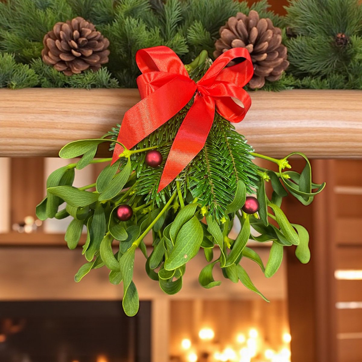 Christmas Box Mistletoe – Red (8 packs (35x25x8cm) of 3 bundles)