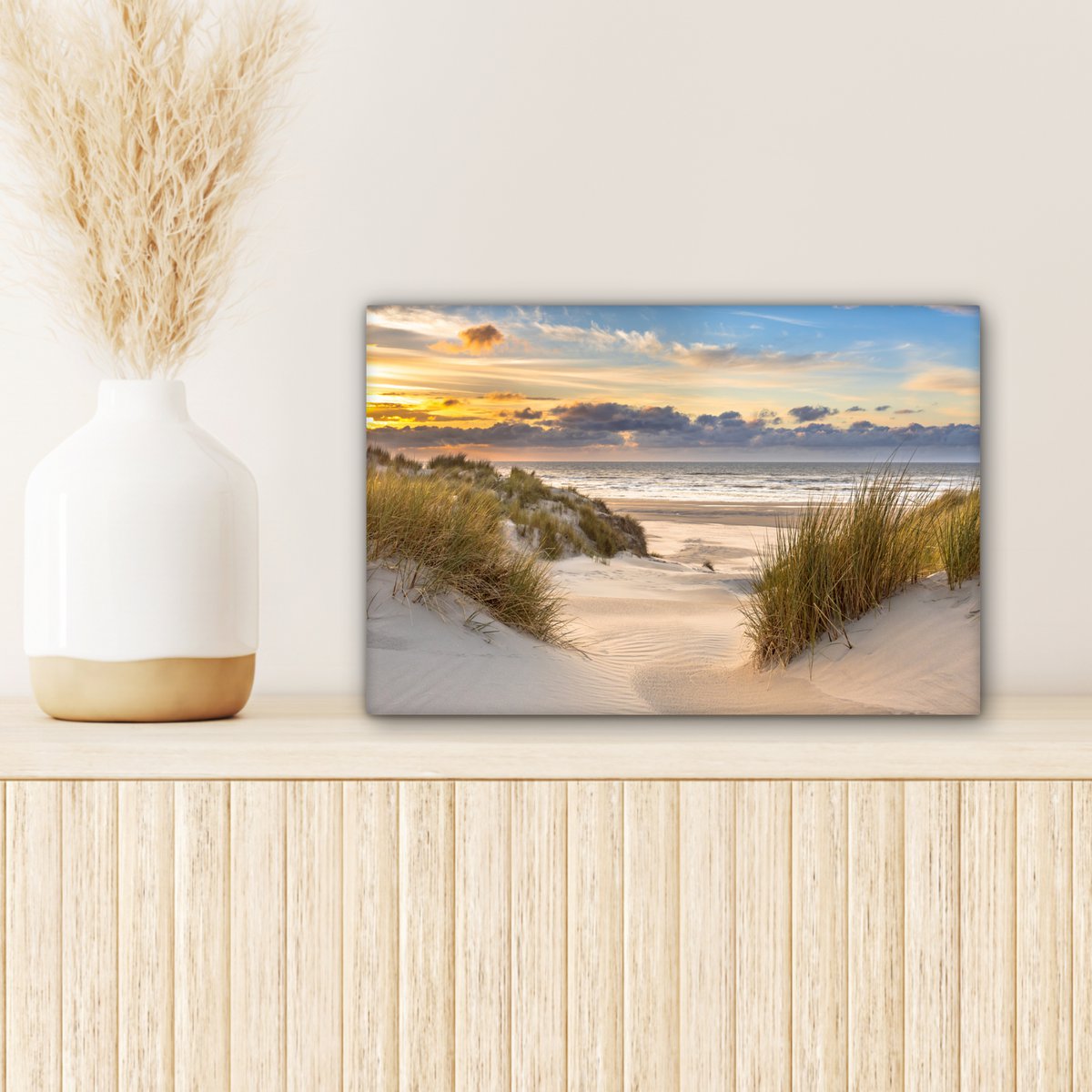 Pintura de lona - Decoración de la pared Beach - Dune - Grass - Sunset - Sala de decoración de la pared - Decoración del dormitorio - Accesorios de habitaciones - Pinturas sobre lienzo