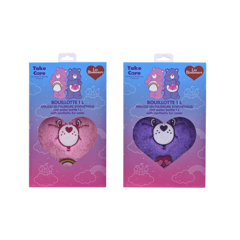 😍 Care Bears, Hot Water Bottle, with Cover, Hot Water Bottle for Hot Therapy, Hot Water, Rubber, Cold, Winter, Child, Adult