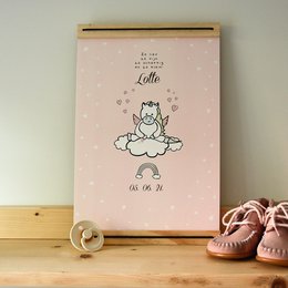Whimsical unicorn poster for a child's room, featuring a cute unicorn illustration in pastel colors with a playful, magical design.