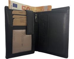 Schwarze Brieftasche Wallet Männer echt lernen RFID Anti Skim