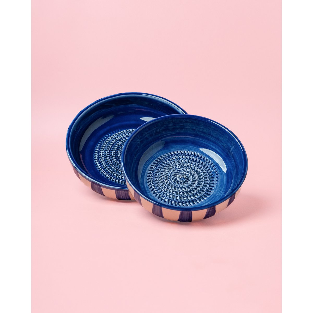Ceramic Garlic Grater Plate - Blue and white - Large Costa Azul
