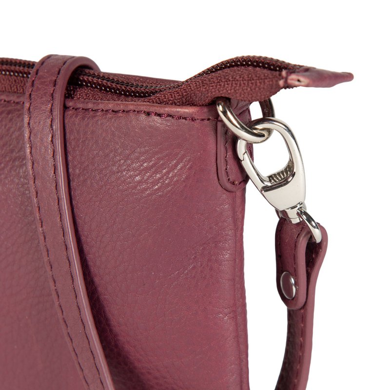 K0013NB | Dameskuldertaske i ægte fuldnarvet læder, med let narvning. Aftagelig skulderrem. Poleret nikkel tilbehør. Mauve farve. Mål: 20 x 10,5 x 2 cm Emballage: Tnt taske