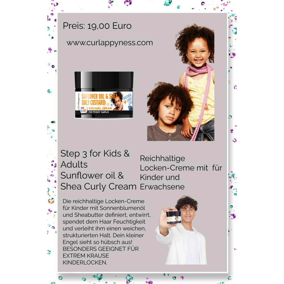 Paquete para niños: kit de poder hidratante para niños con cabello rizado