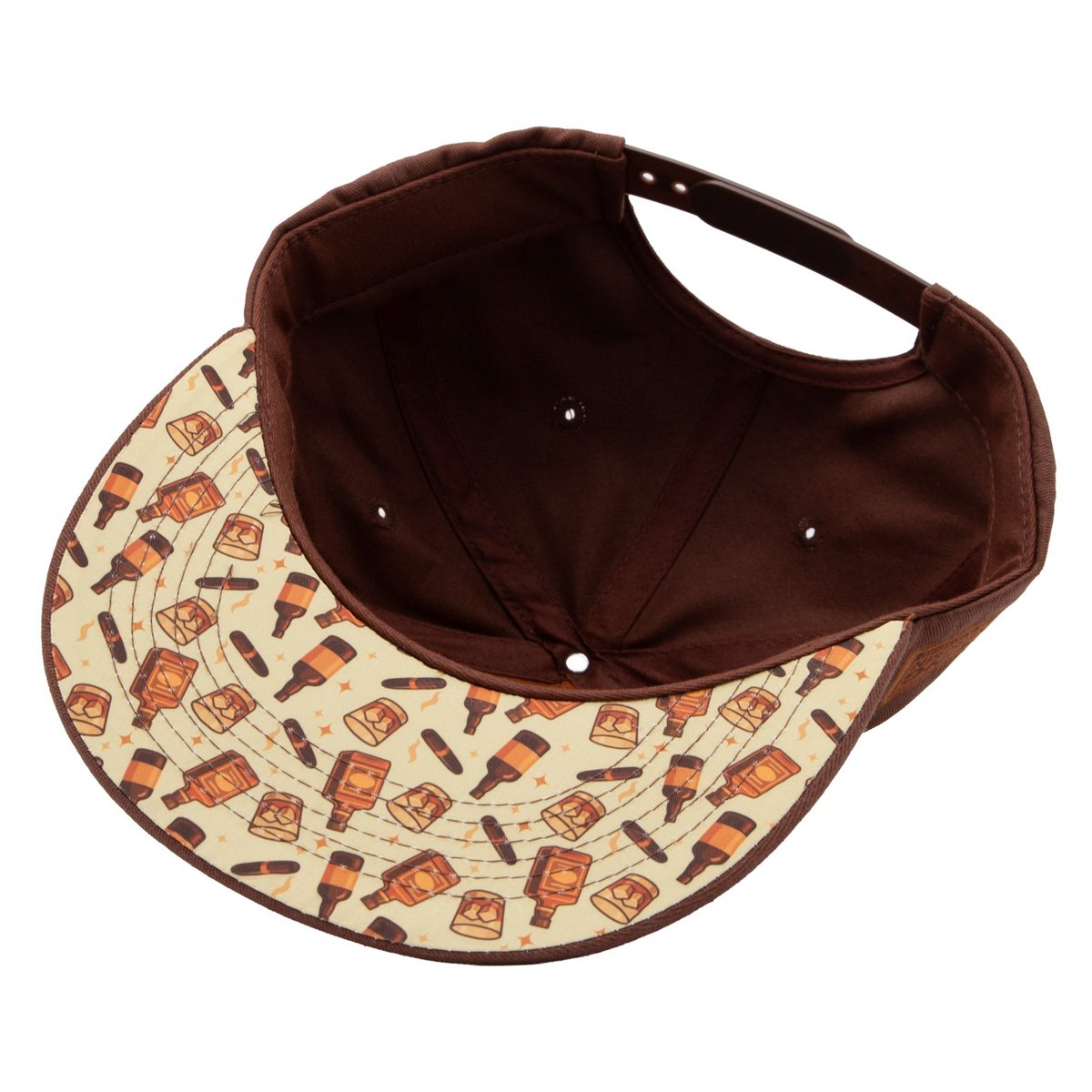 Flat Brim Cap 'Sponsored by Whiskey' in Braun